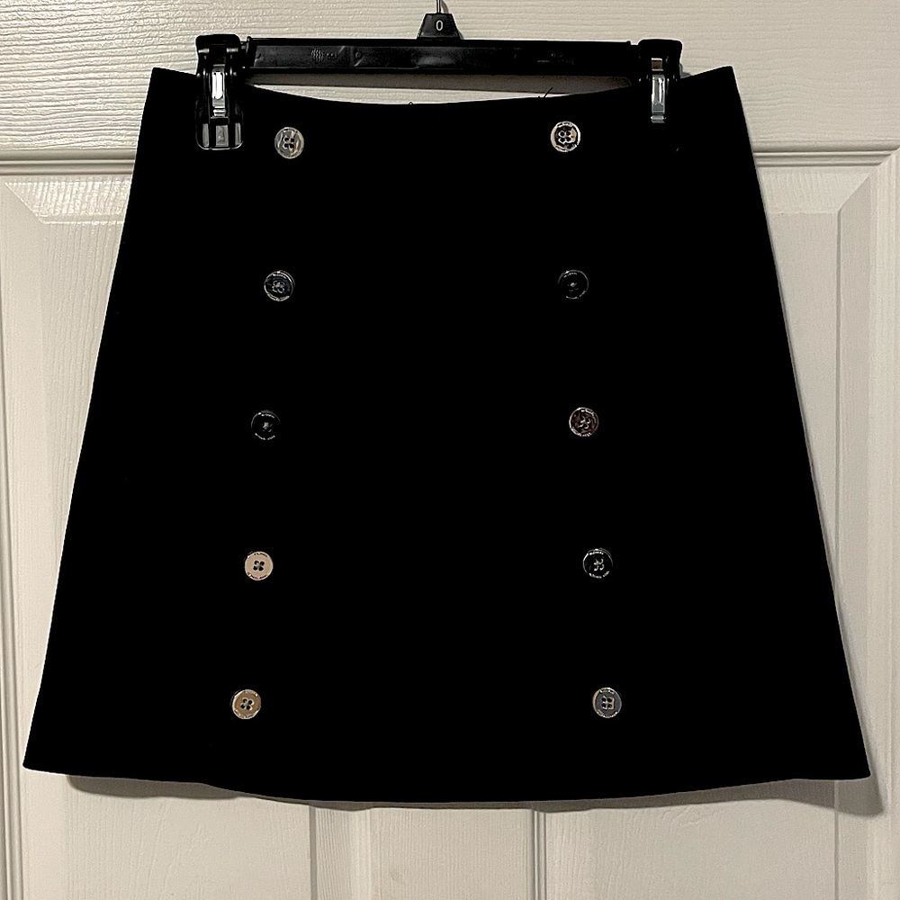 Michael Kors Black Mini Skirt Buttons Size 2